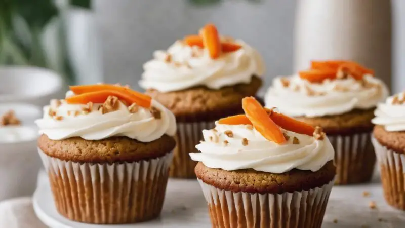 Carrot Cake Cupcakes with Cream Cheese Frosting