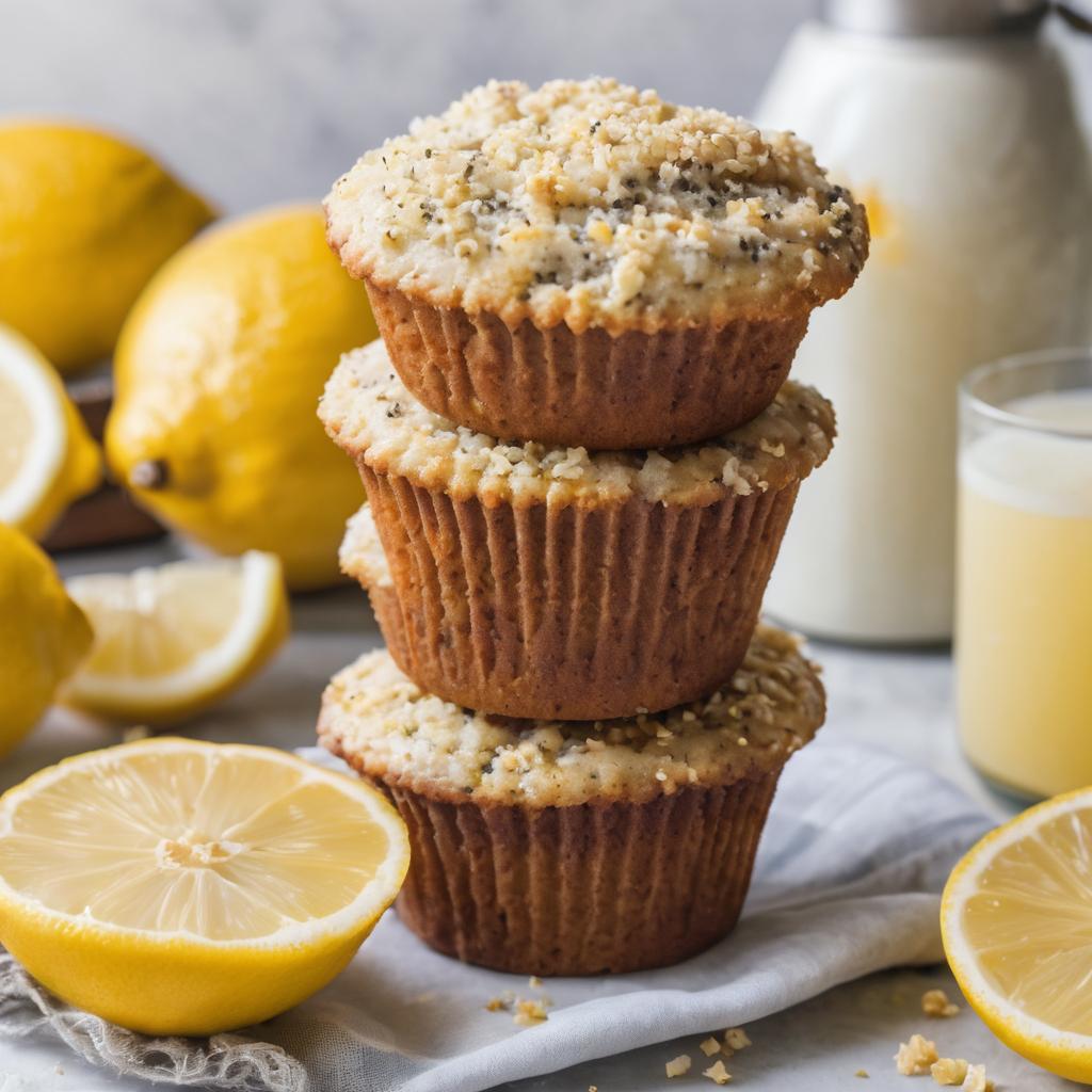 Lemon Poppyseed Muffins with Streusel Topping and Lemon Glaze