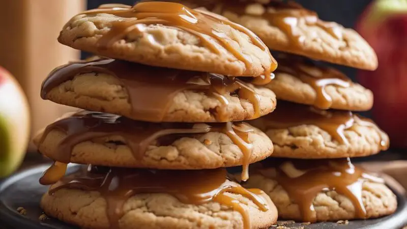 Caramel-Drizzled Apple Cinnamon Cookies