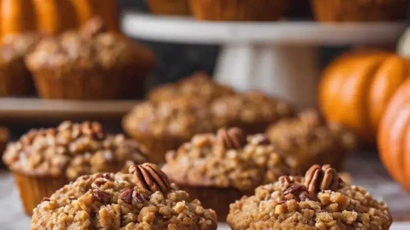 Pumpkin Muffins with Pecan Streusel Topping