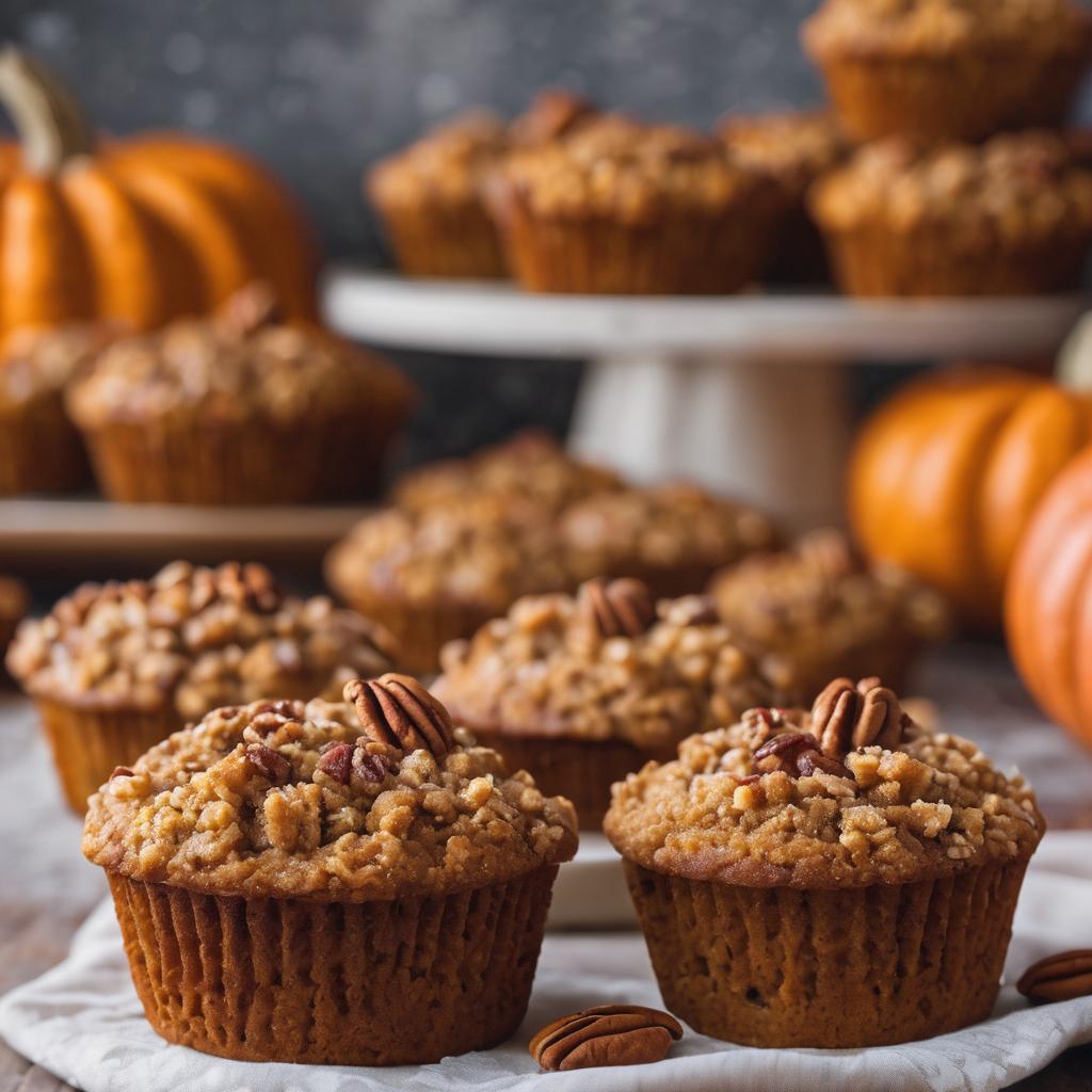 Pumpkin Muffins with Pecan Streusel Topping