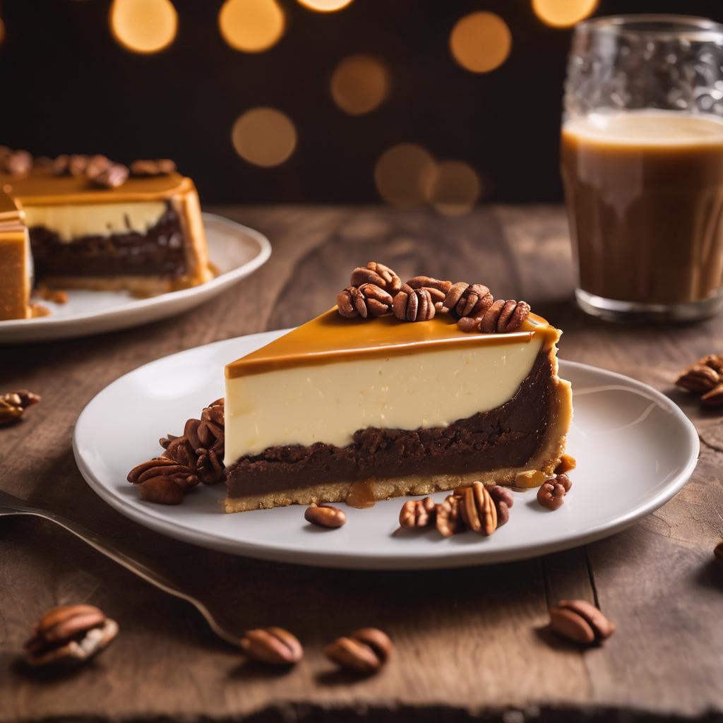 Caramel Pecan Cheesecake with Chocolate Topping