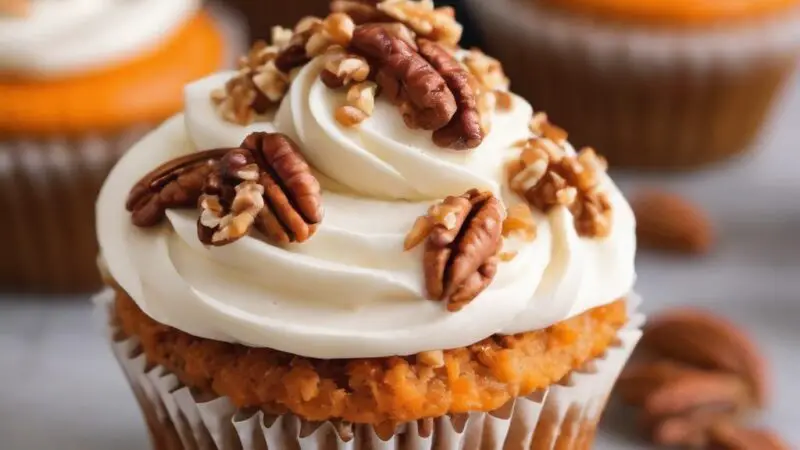 Spiced Carrot Cupcakes with Creamy Frosting