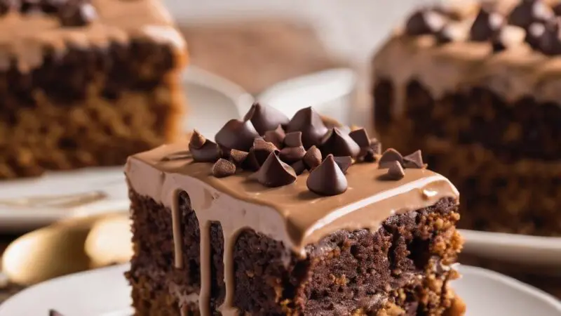 Chocolate Chip Cake with Silky Ganache Frosting