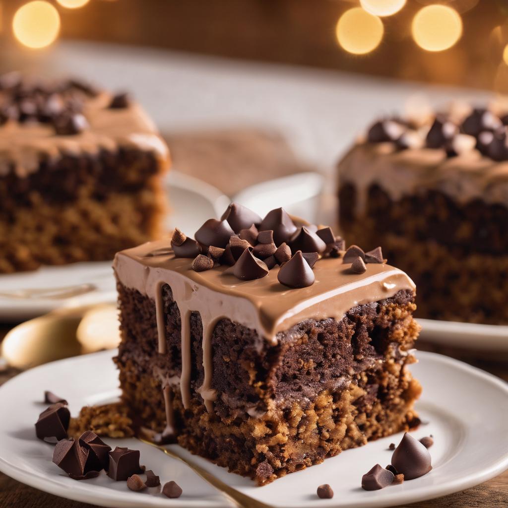 Chocolate Chip Cake with Silky Ganache Frosting