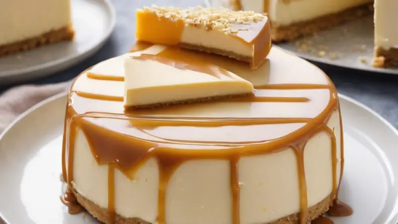 Salted Caramel & White Chocolate Fingers Cheesecake