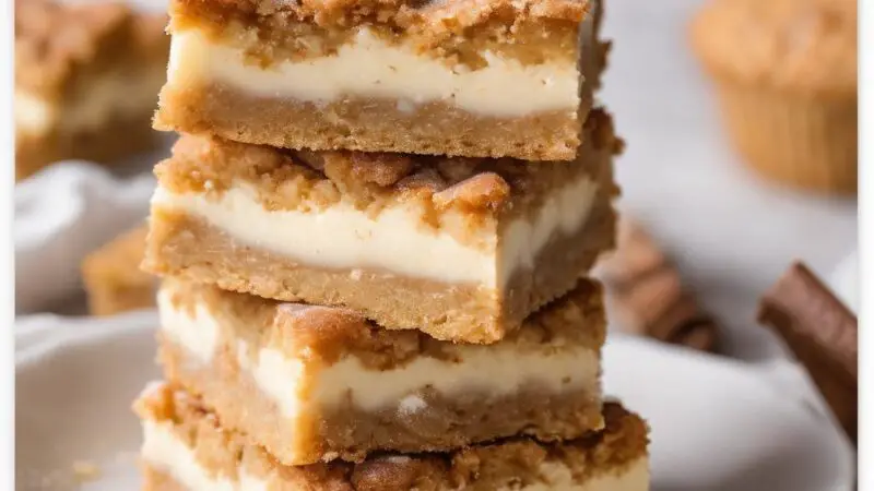 White Chocolate Snickerdoodle Cookie Bars