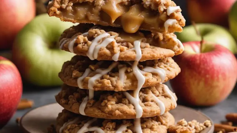 Spiced Apple Curd Cookie Crumbles with Cinnamon Icing