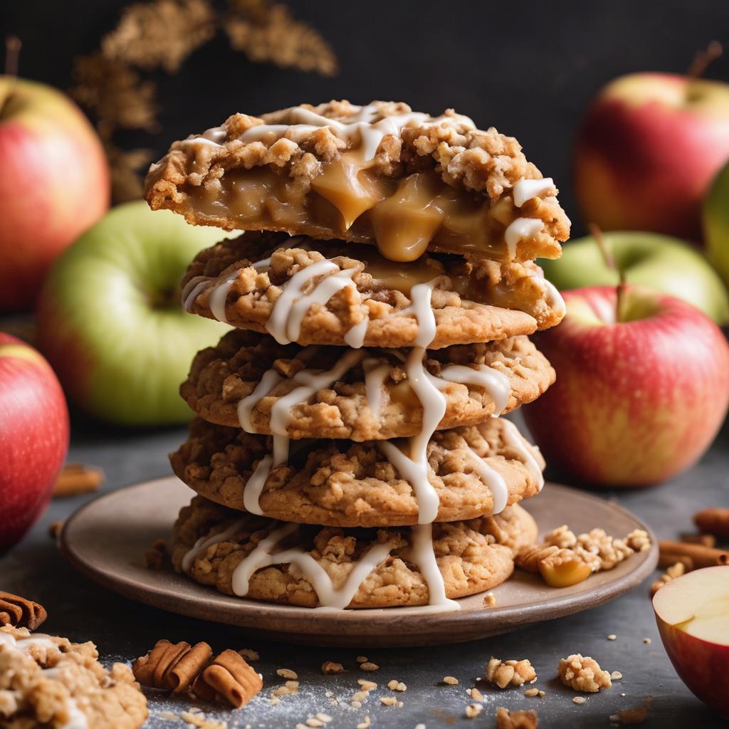 Spiced Apple Curd Cookie Crumbles with Cinnamon Icing