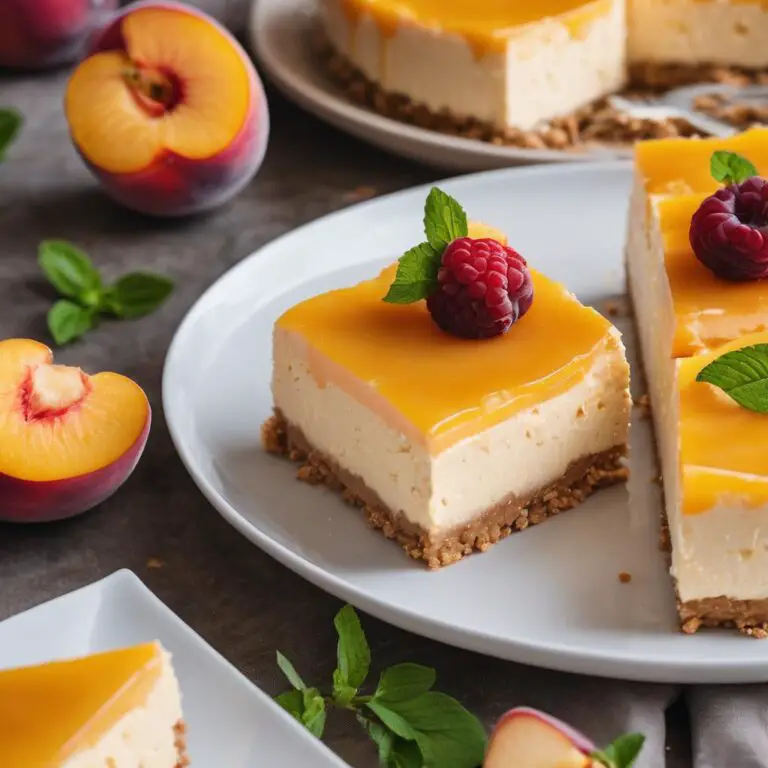 Peachy Vegan No-Bake Cheesecake