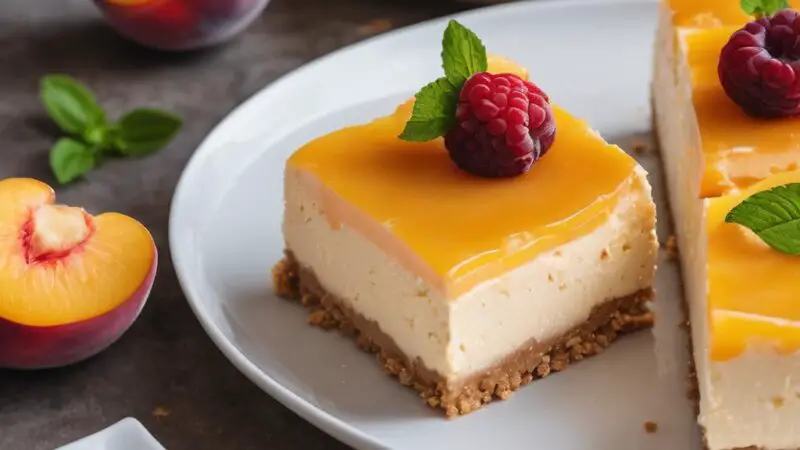 Peachy Vegan No-Bake Cheesecake