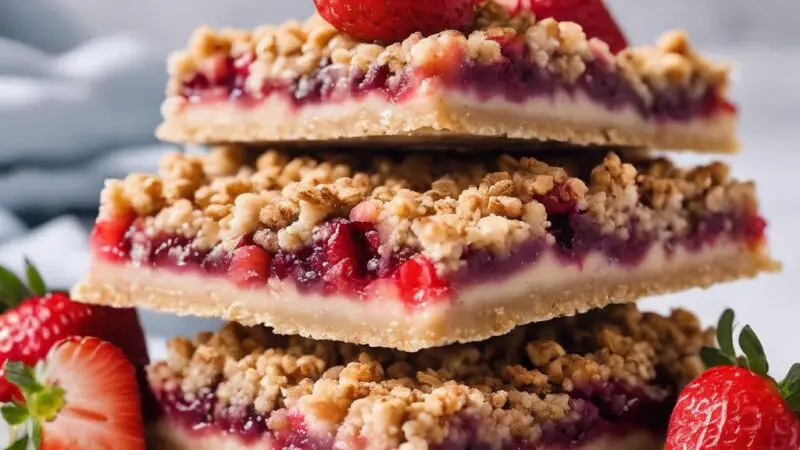 Sunshine-Infused Strawberry Crumble Bars