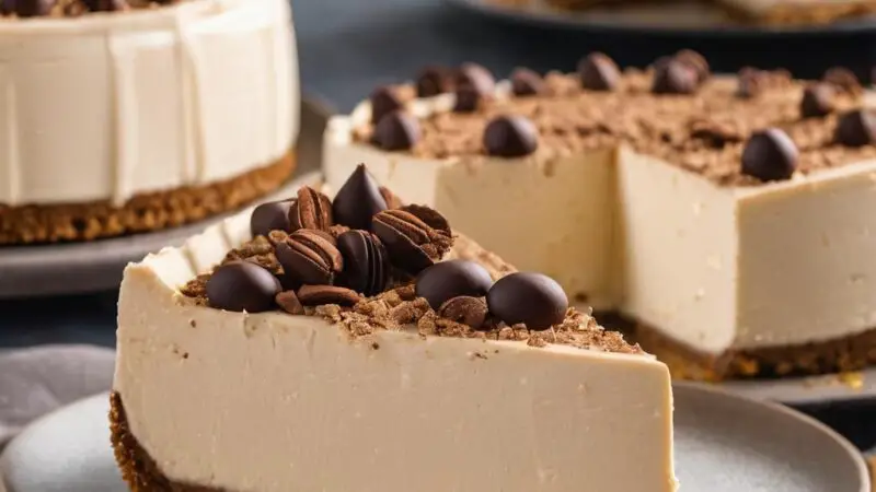 Luscious Vegan Irish Cream Cheesecake with an Espresso-Infused Cookie Base