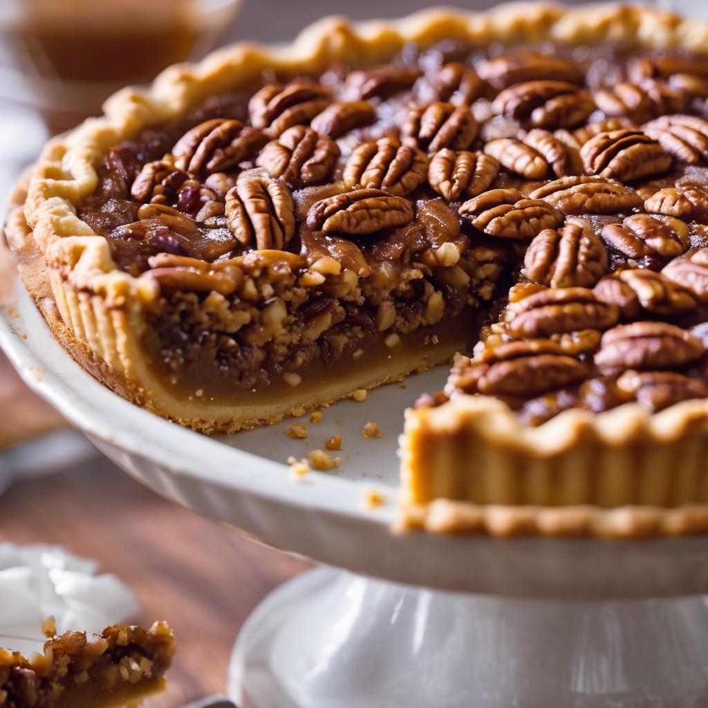 Classic Vegan Pecan Pie with Maple Bourbon Filling