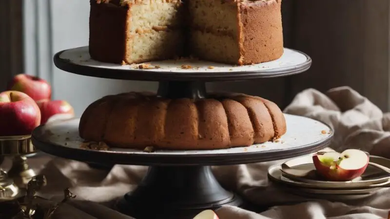 Autumnal Vegan Apple Cake with Vanilla and Buttermilk Tones