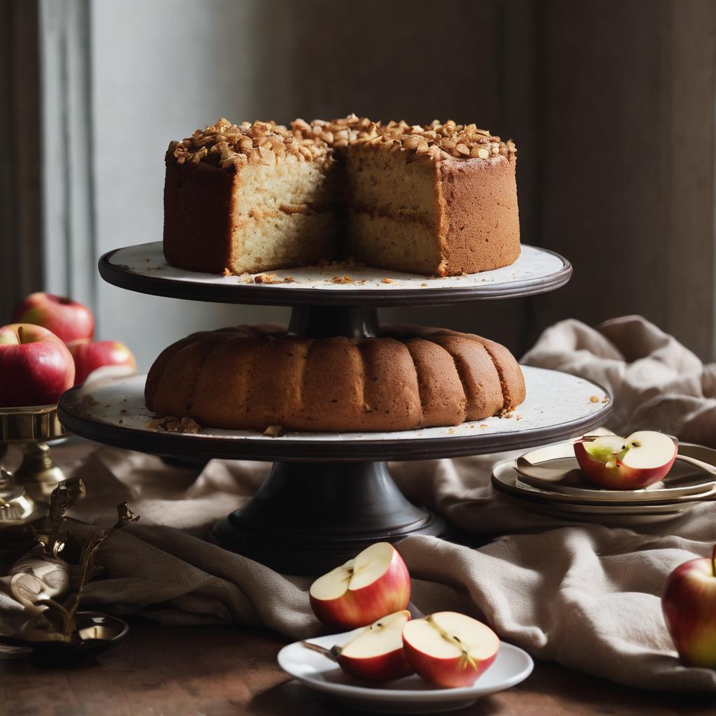 Autumnal Vegan Apple Cake with Vanilla and Buttermilk Tones