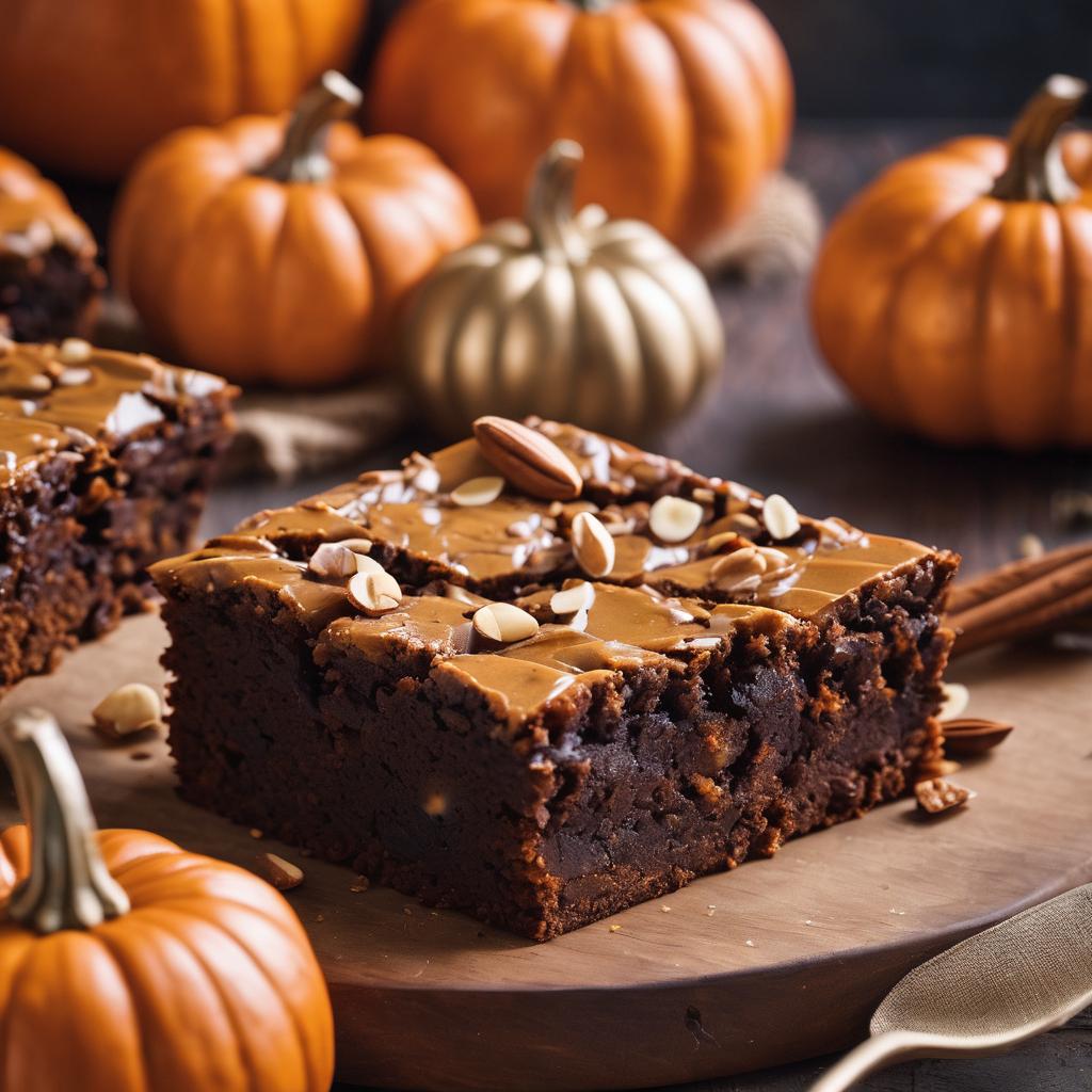 Pumpkin Spice Vegan Brownies with Almond Butter and Dark Chocolate