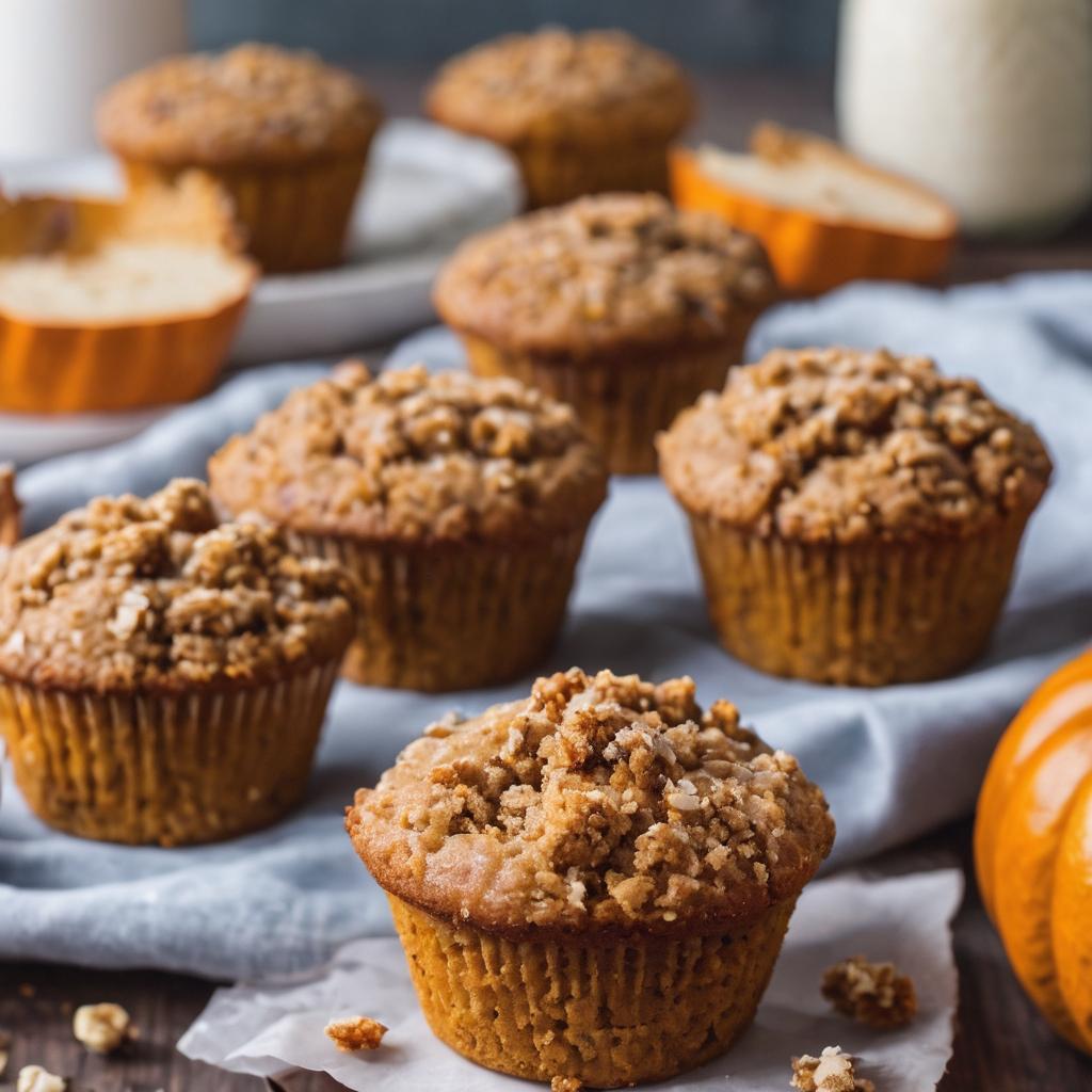 Pumpkin Spice Vegan Muffins with a Sweet Streusel Topping and Maple Icing