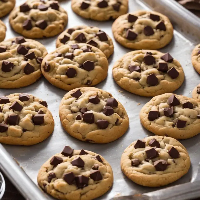Chewy Chocolate Chip Delights: Perfectly Golden, Gooey Centered Cookies