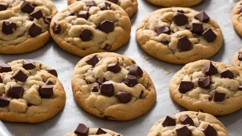 Chewy Chocolate Chip Delights: Perfectly Golden, Gooey Centered Cookies