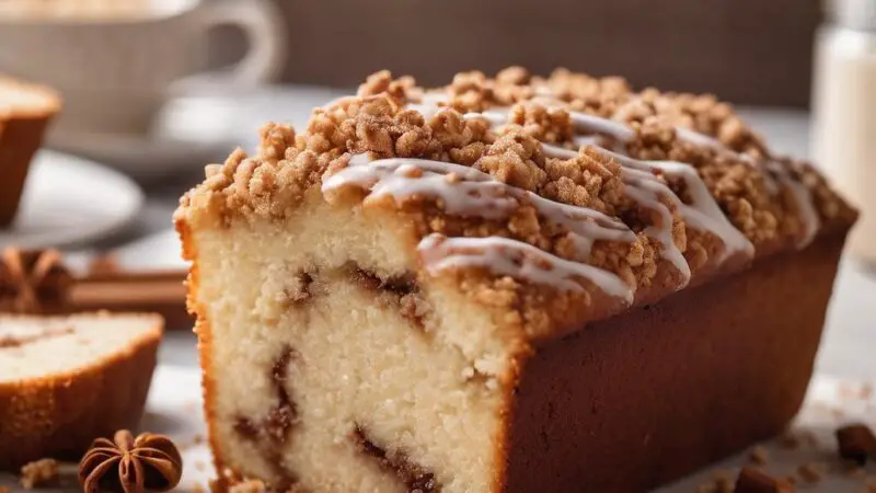 Heavenly Cinnamon Streusel Loaf Cake with Vanilla Icing Drizzle