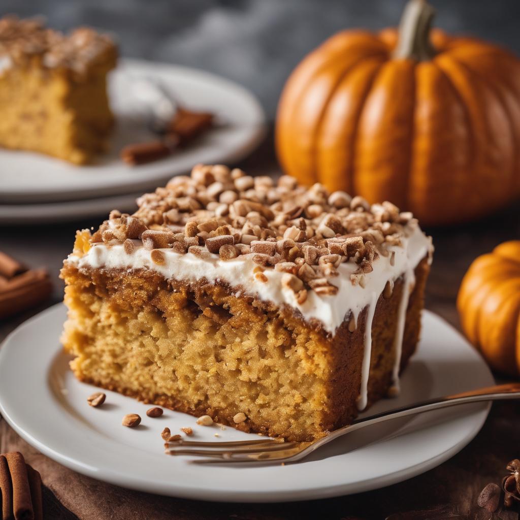 Pumpkin Spice Cake with Streusel Topping and Sweet Glaze