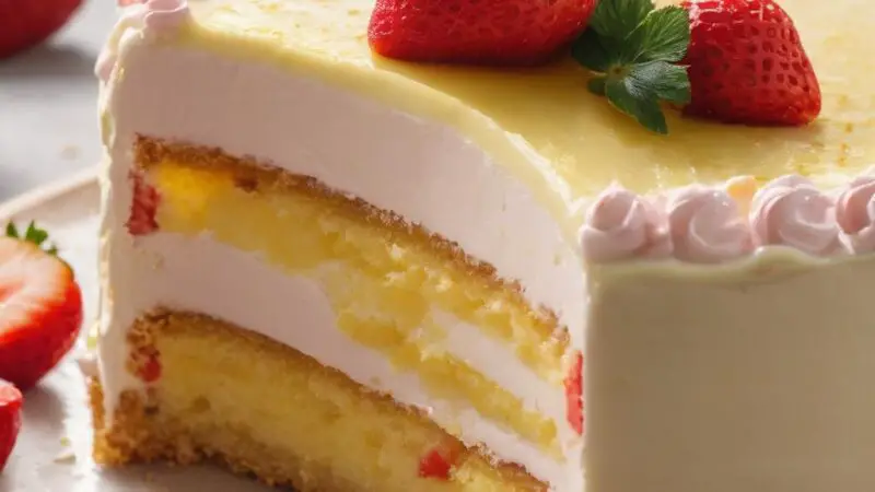 Sunny Strawberry & Lemon Cream Cake