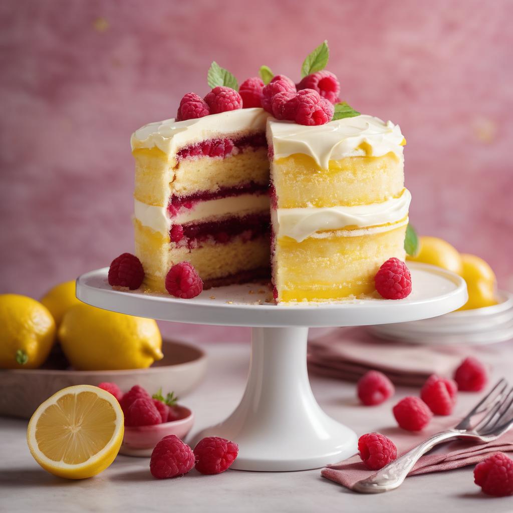 Lemon-Infused Raspberry Layer Cake with Custard Buttercream