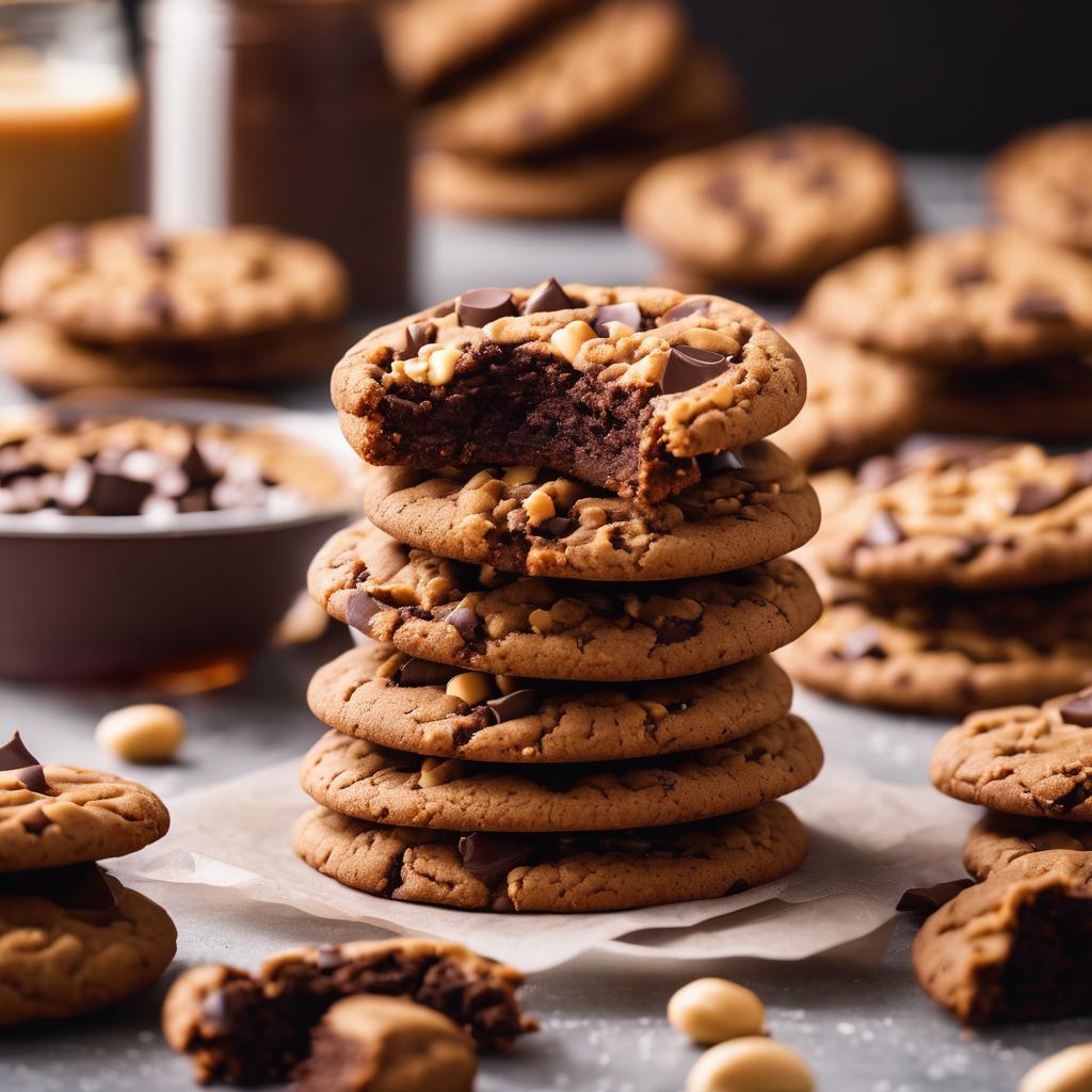 Fudgy Peanut Butter Stuffed Double Chocolate Cookies