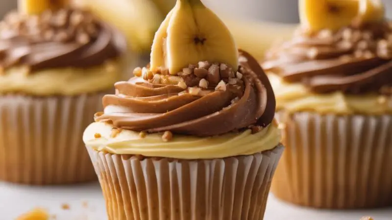 Decadent Banana Caramel Cupcakes