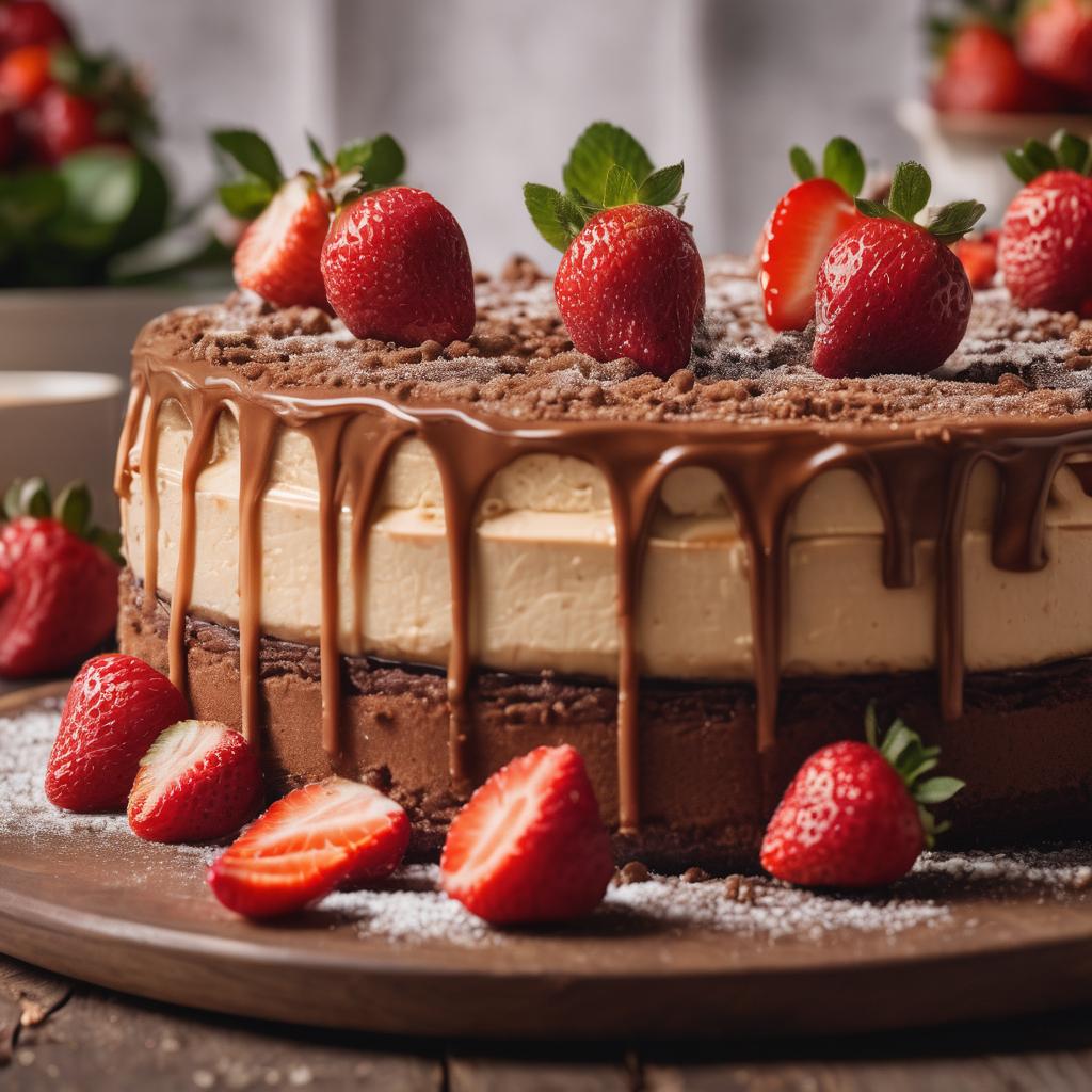 Sumptuous Nutella Cheesecake with Fresh Strawberries