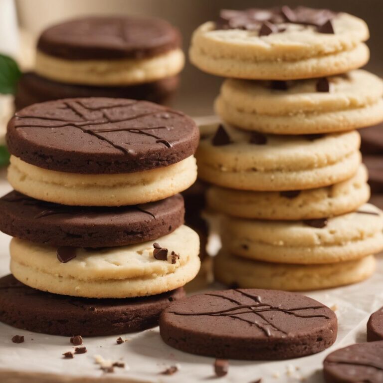Chocolate & Vanilla Shortbread Sandwich Cookies