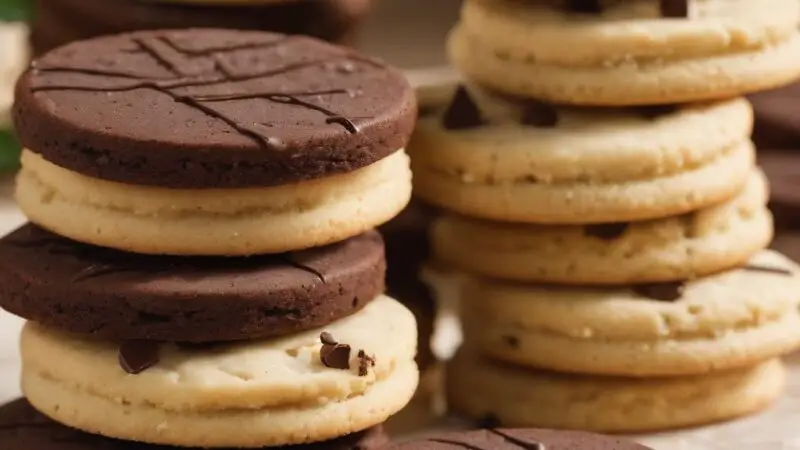 Chocolate & Vanilla Shortbread Sandwich Cookies