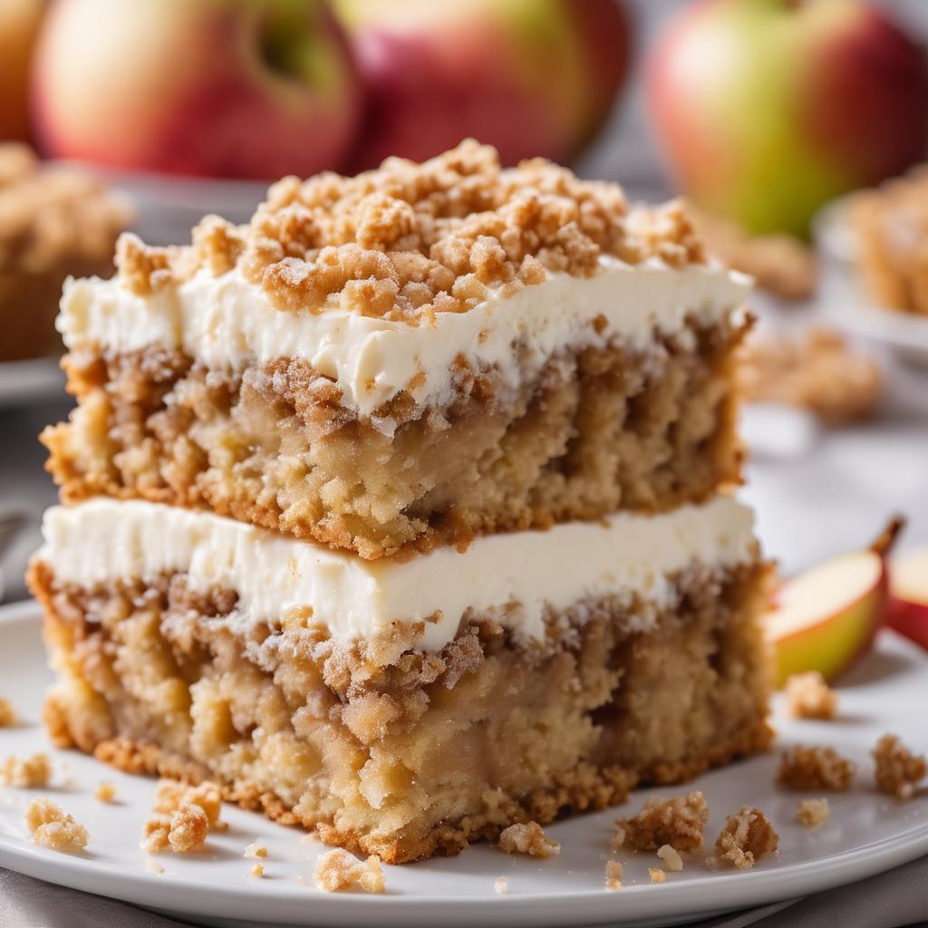 Vegan Apple Crumb Cake with Brown Sugar Cream Cheese Filling