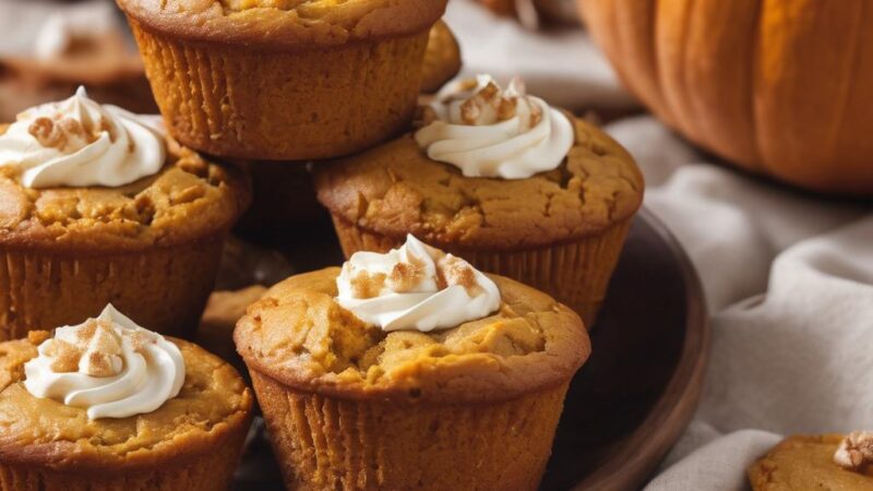 Vegan Pumpkin Muffins with Dairy-Free Cream Cheese Filling