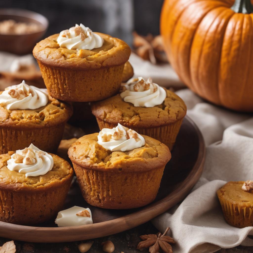 Vegan Pumpkin Muffins with Dairy-Free Cream Cheese Filling