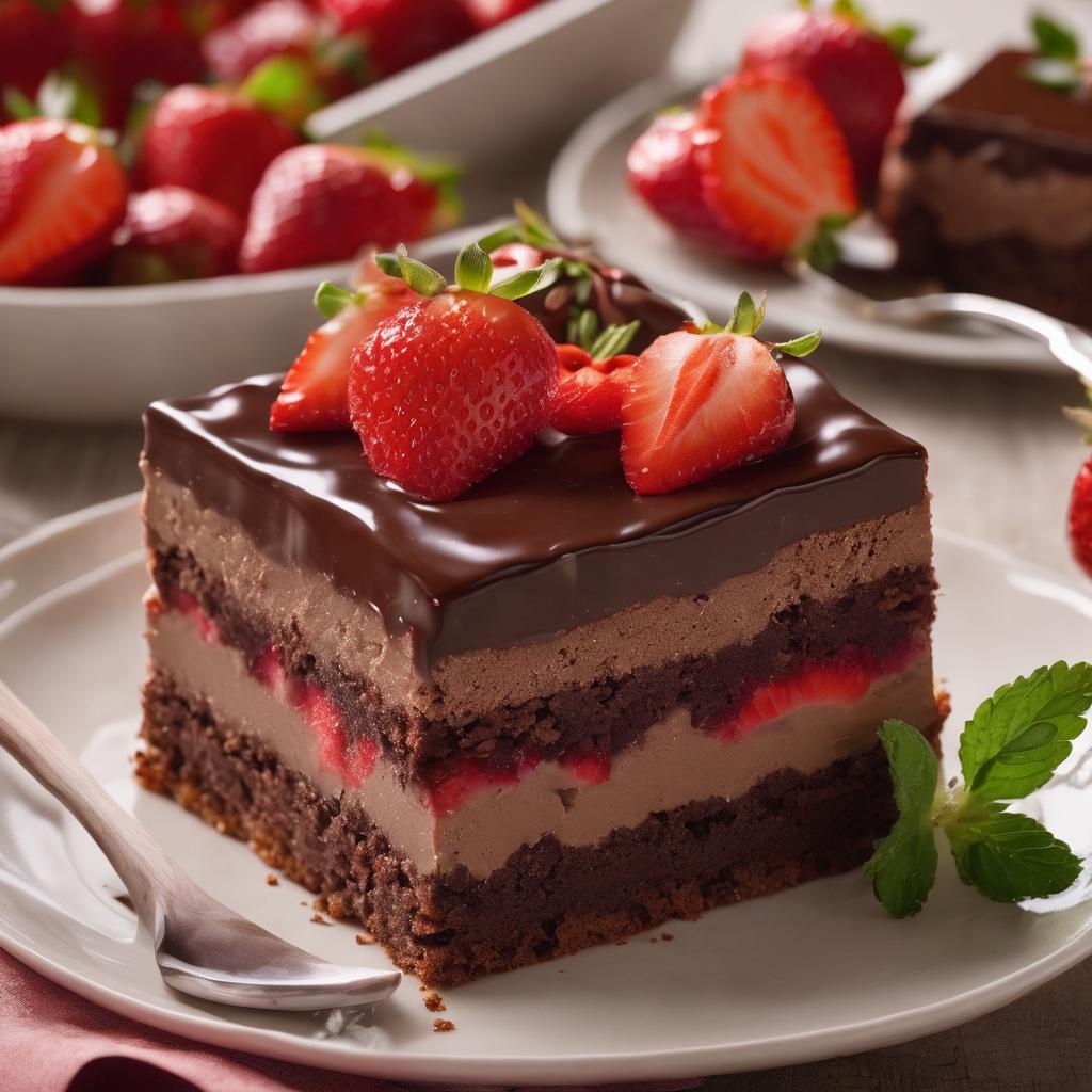 Sumptuous Chocolate-Strawberry Squares 🍫🍓