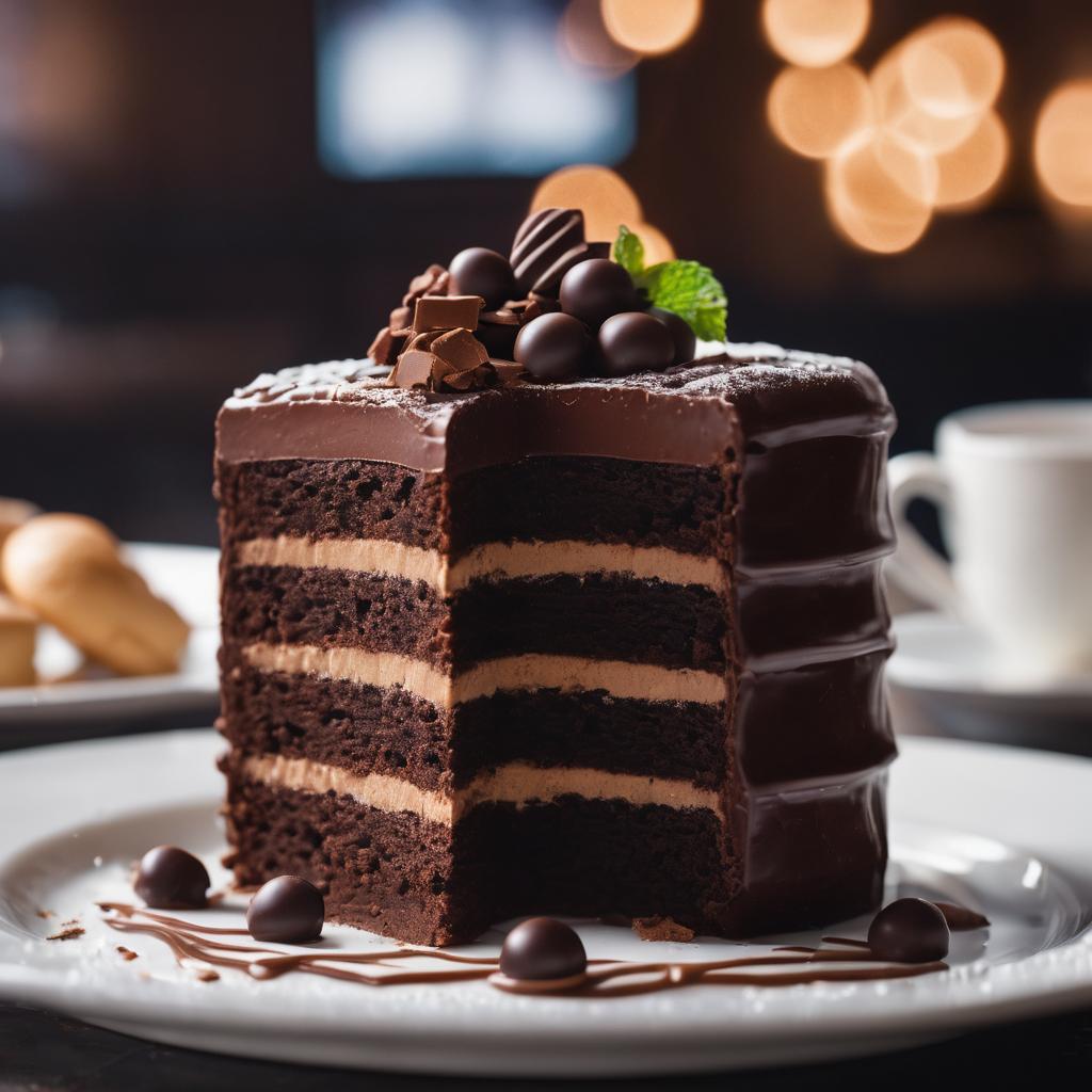 Decadent Chocolate Cake with Pudding Filling and Frosting