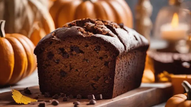 Chocolate Pumpkin Bread with Chocolate Chips