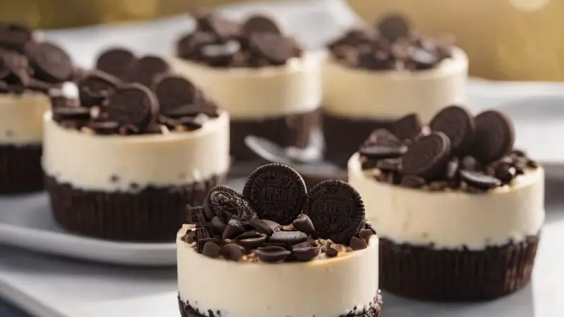 Mini Oreo Cheesecakes with Oreo Whipped Cream