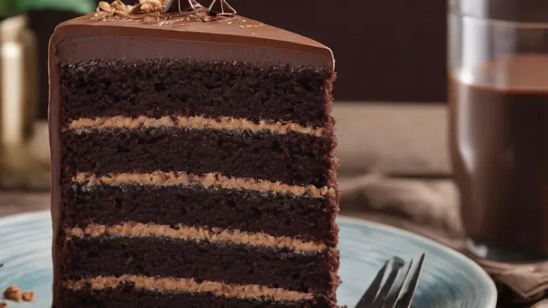 Sumptuous Chocolate Layer Cake with Creamy Filling and Ganache