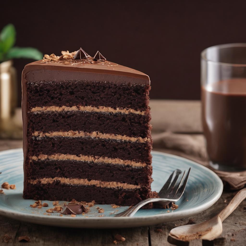 Sumptuous Chocolate Layer Cake with Creamy Filling and Ganache