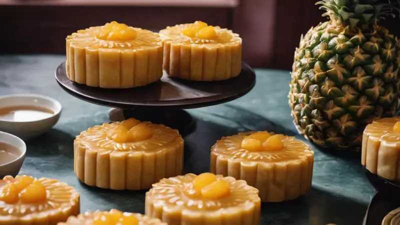 Golden Pineapple Mooncakes: A Festive Treat with a Tropical Twist