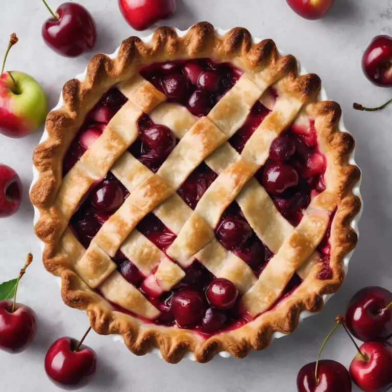 Rustic Apple-Cherry Lattice Pie: A Heartwarming Blend of Sweet and Tart
