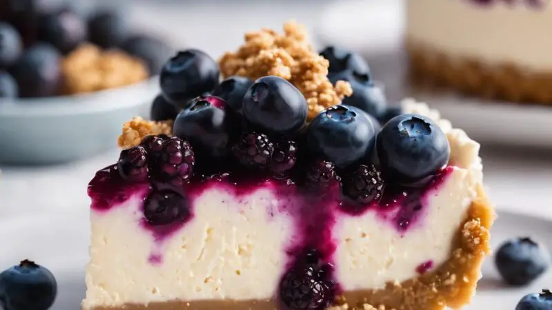 Blueberry Almond Crumble Cheesecake: A Creamy Delight with a Crunchy Twist