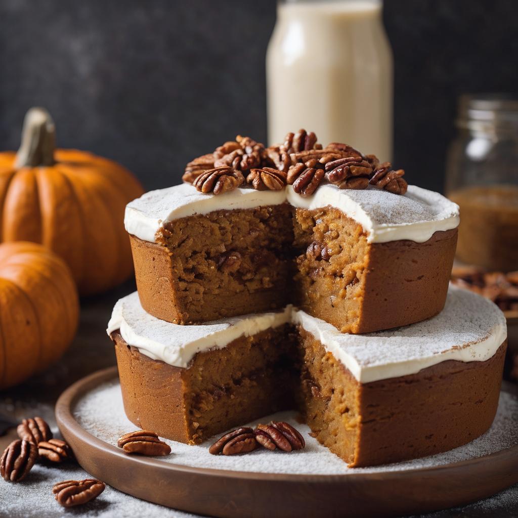 Pumpkin Cake with Cream Cheese and Candied Pecans Frosting: A Festive Delight