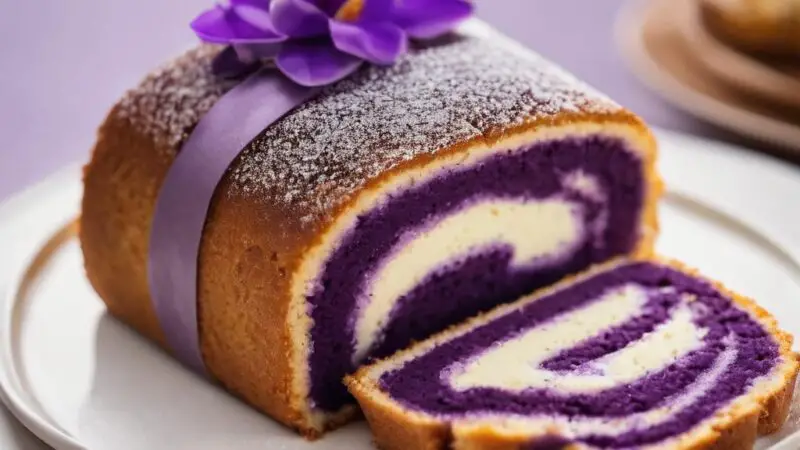 Luscious Ube Chiffon Cake Roll with Heavenly Whipped Ube Cream: A Perfect Blend of Fluffy Cake and Creamy Delight