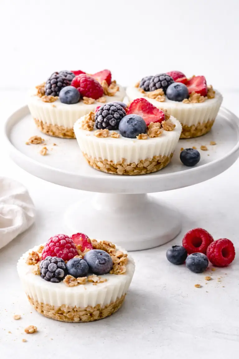 Frozen Yogurt Granola Cups with Berries: A Refreshing and Healthy Treat