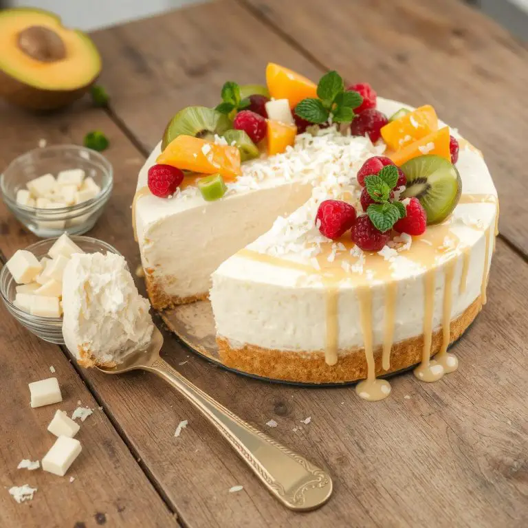 No-Bake Coconut Cheesecake: Creamy, Sweet, and Perfectly Tropical