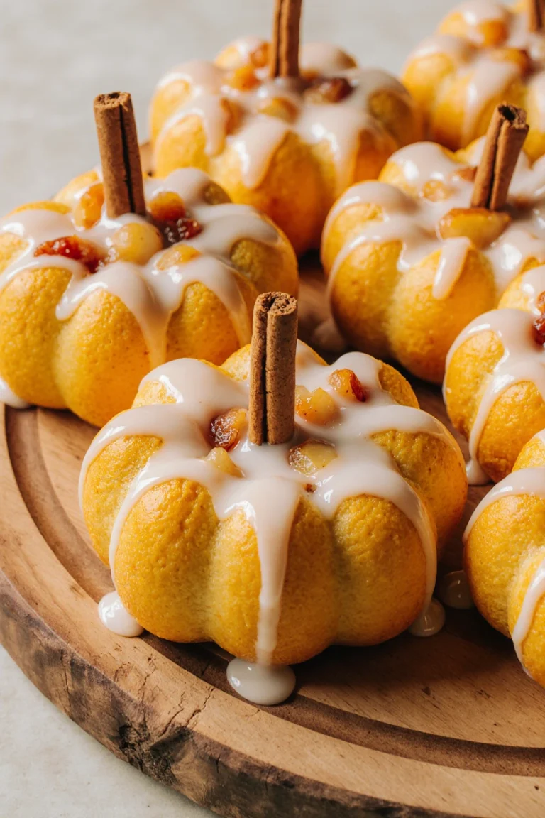 Charming Pumpkin Shaped Cinnamon Rolls with Cream Cheese Frosting